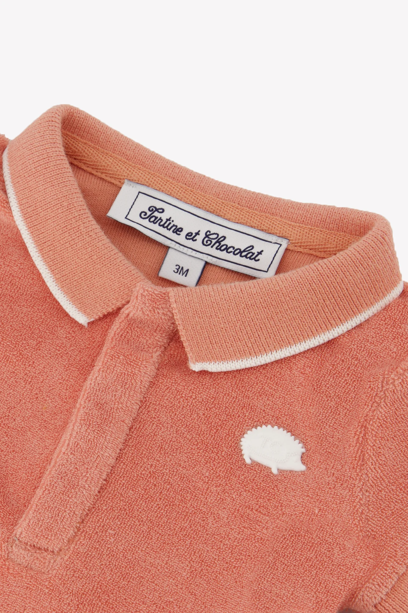 Polo - Orange maille éponge - Image 7