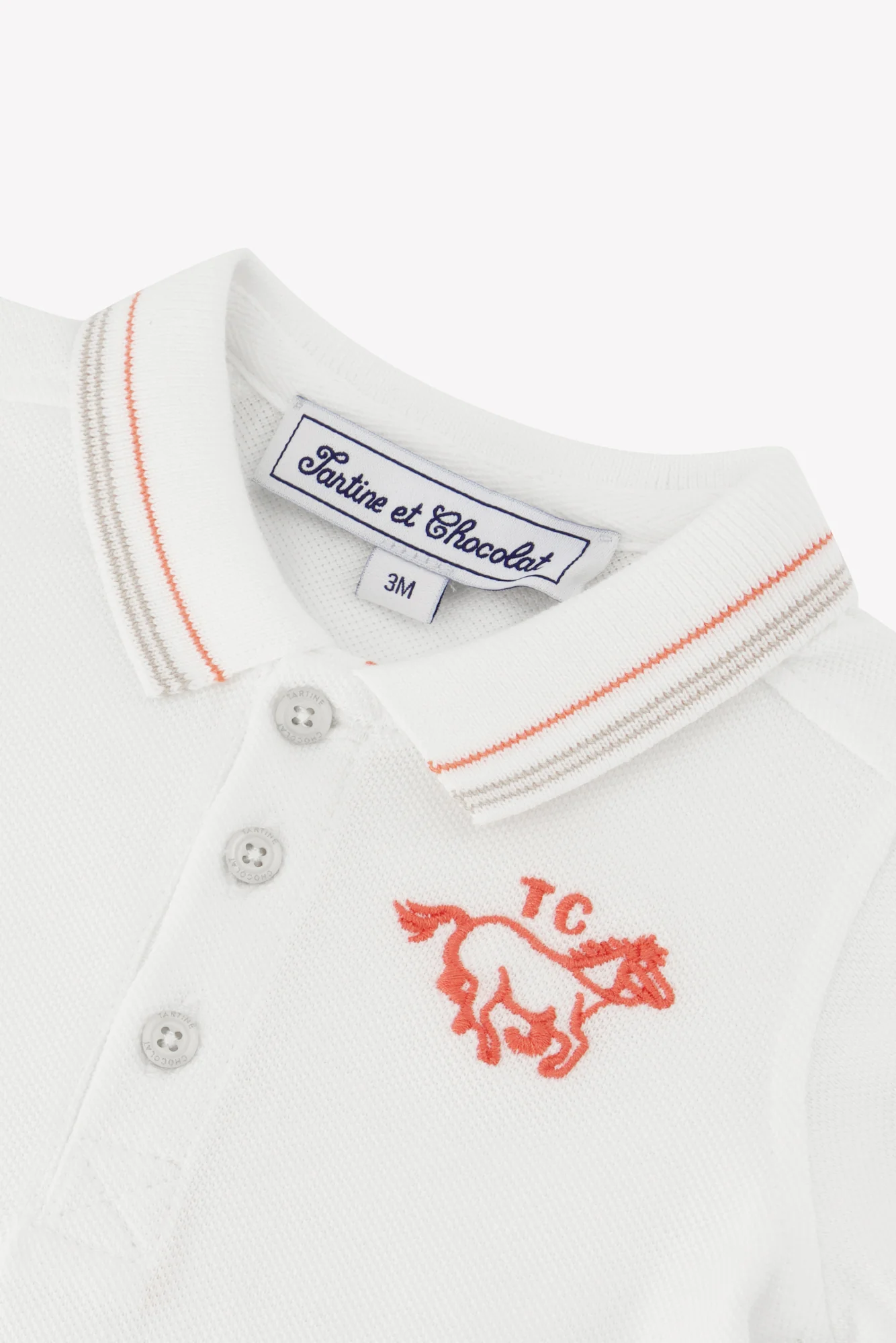 Polo - Orange maille piquée - Image 3