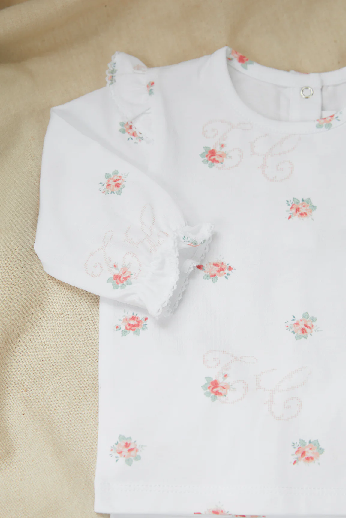 Pyjama deux pièces - Blanc imprimé fleuri TC - Image 2