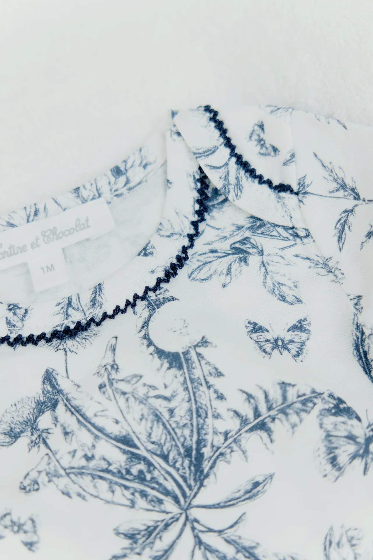 Pyjama deux pièces - Imprimé inspiration toile de jouy bleu - Image 3