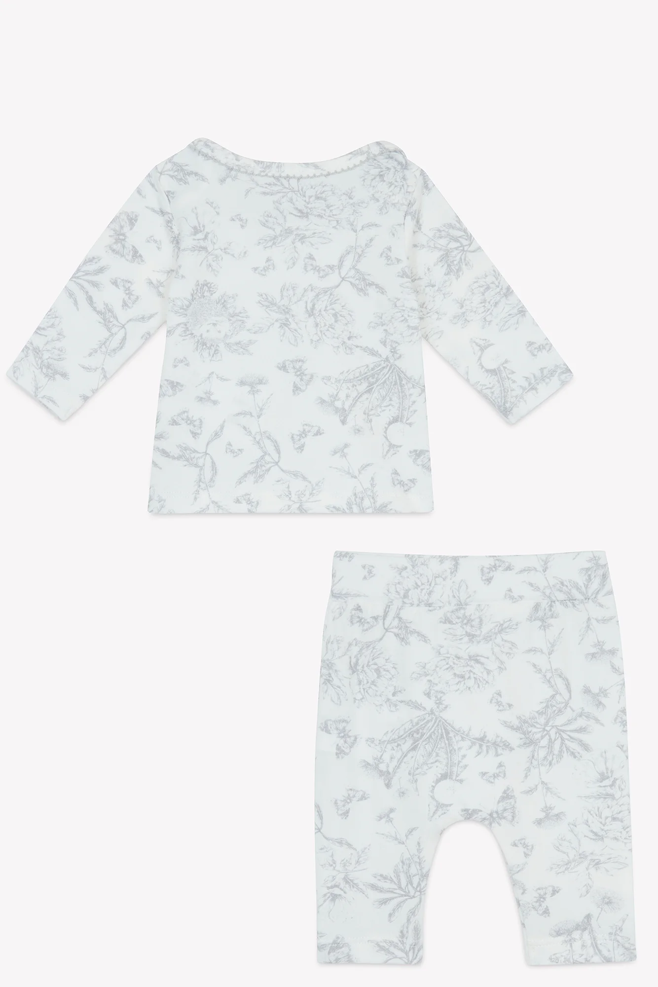 Pyjama deux pièces - Imprimé inspiration toile de jouy gris - Image 6