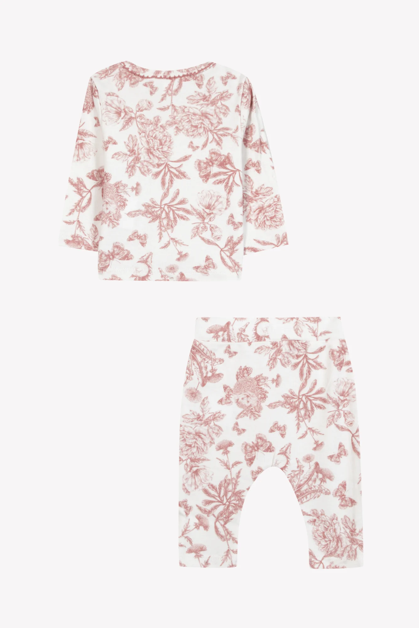 Pyjama 2 pièces - Imprimé inspiration Toile de Jouy rose - Image 3