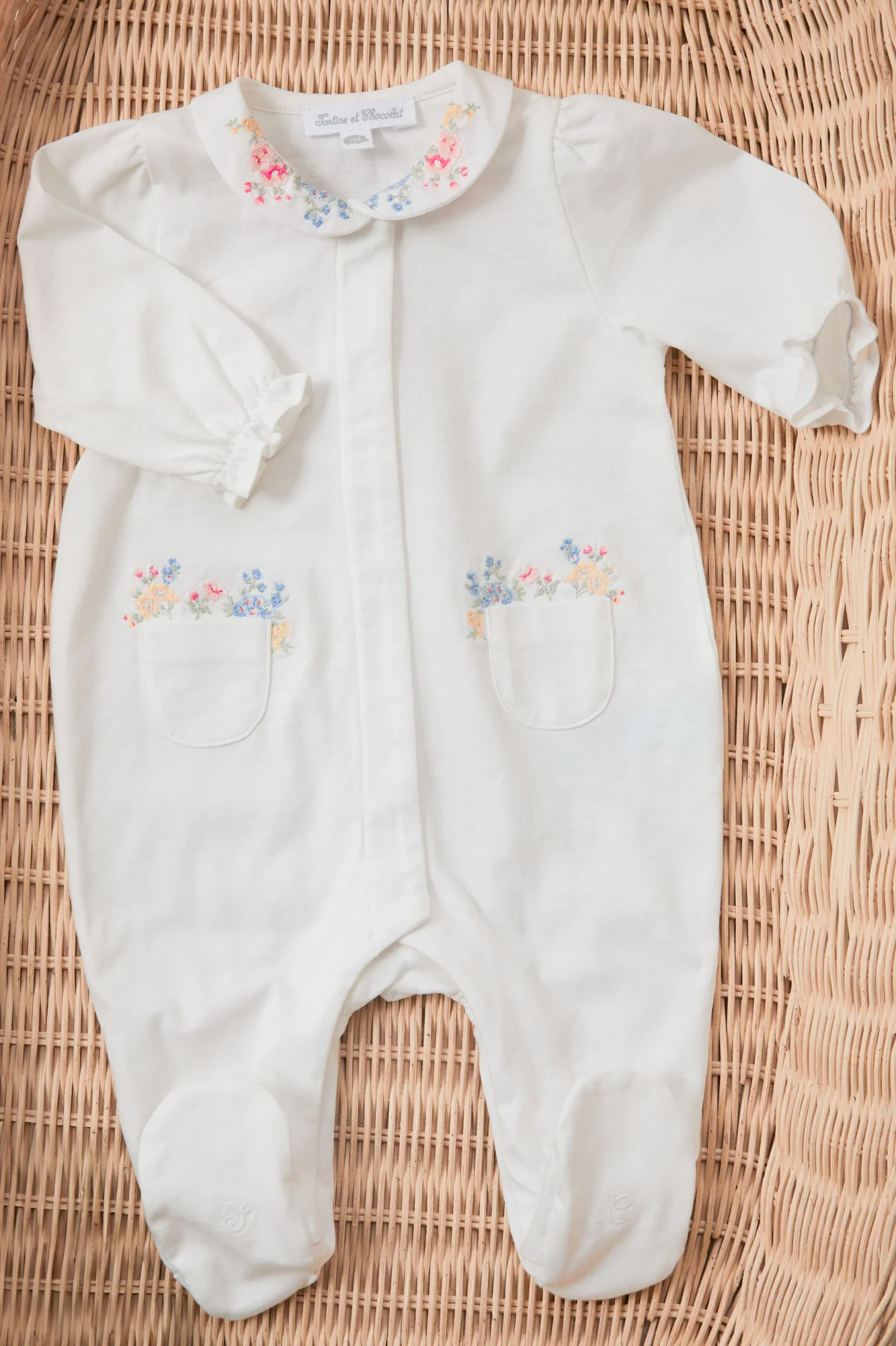 Pyjama - écru broderie fleurie
