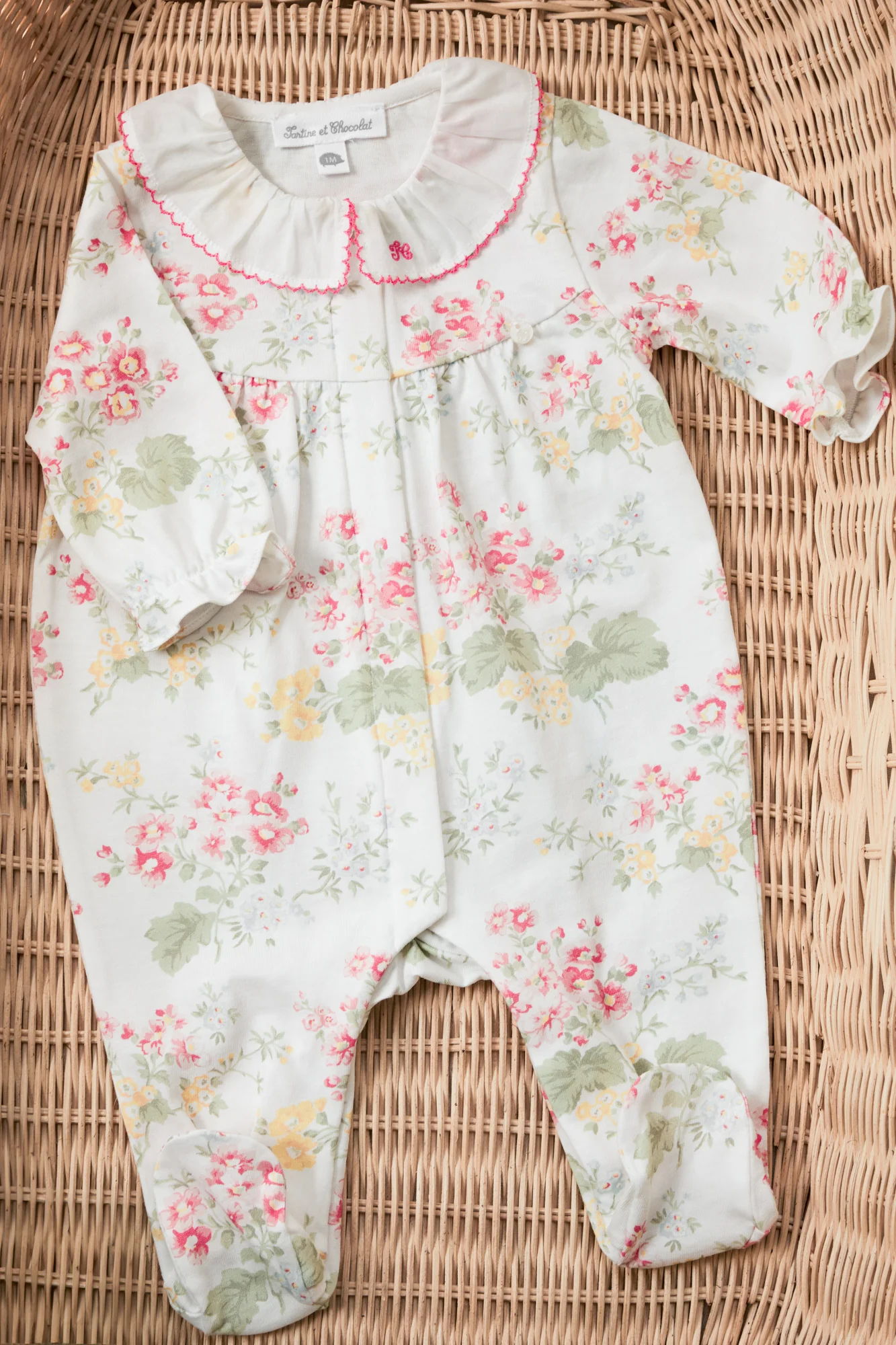 Pyjama - écru imprimé fleuri