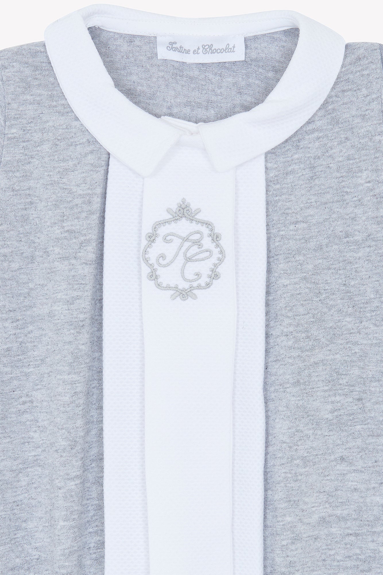 Pyjama - Gris chiné broderie monogramme TC - Image 4
