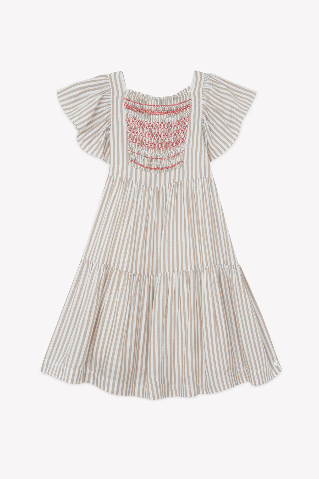 Robe - Ambre à rayures smock brodé - Image 5
