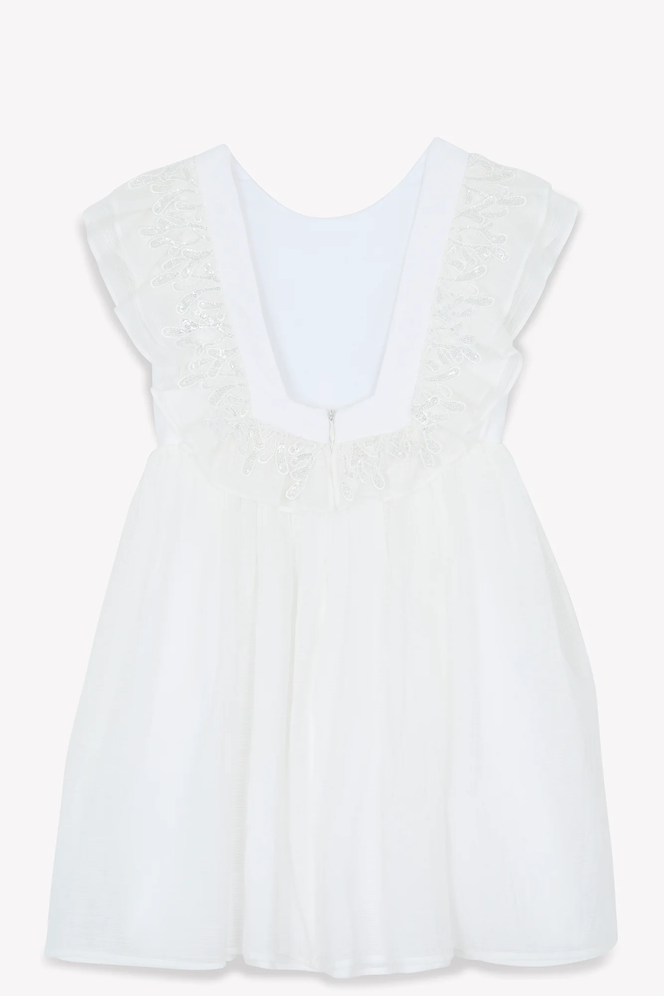 Robe - Blanc détails paillettés - Image 7