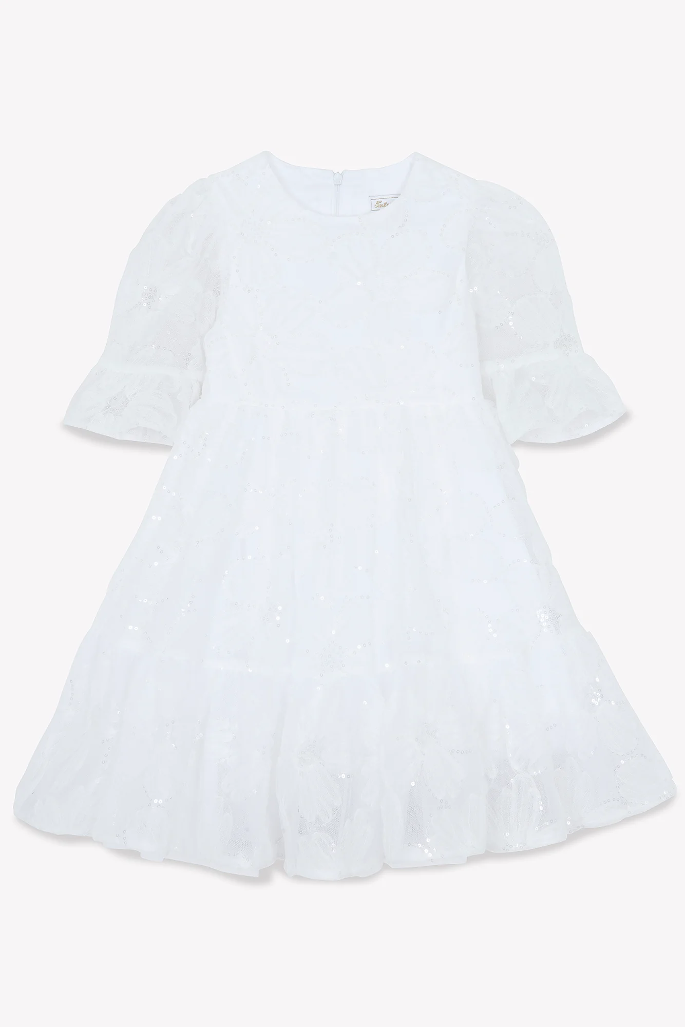 Robe - Blanc fleurs pailletées - Image 4