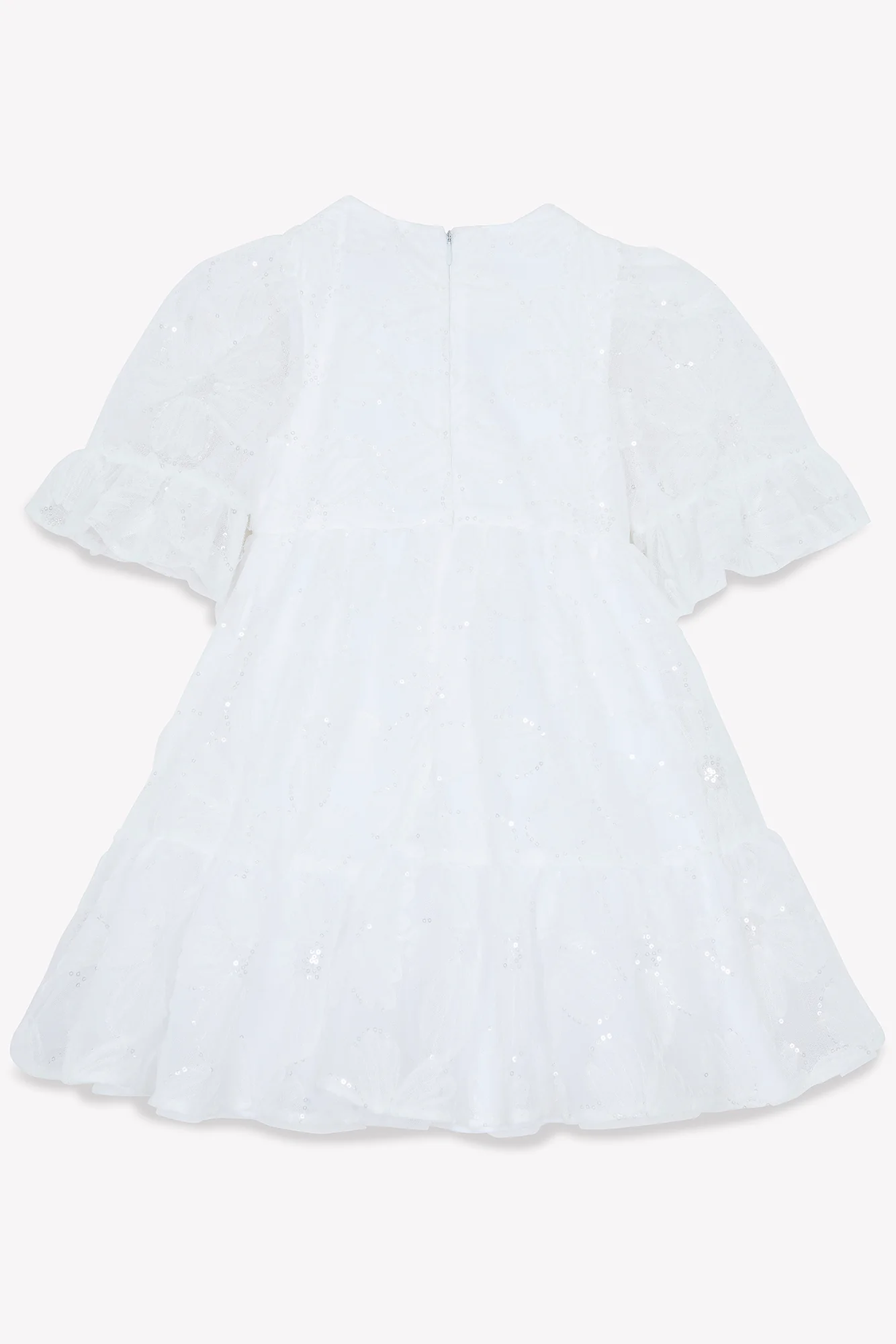 Robe - Blanc fleurs pailletées - Image 5