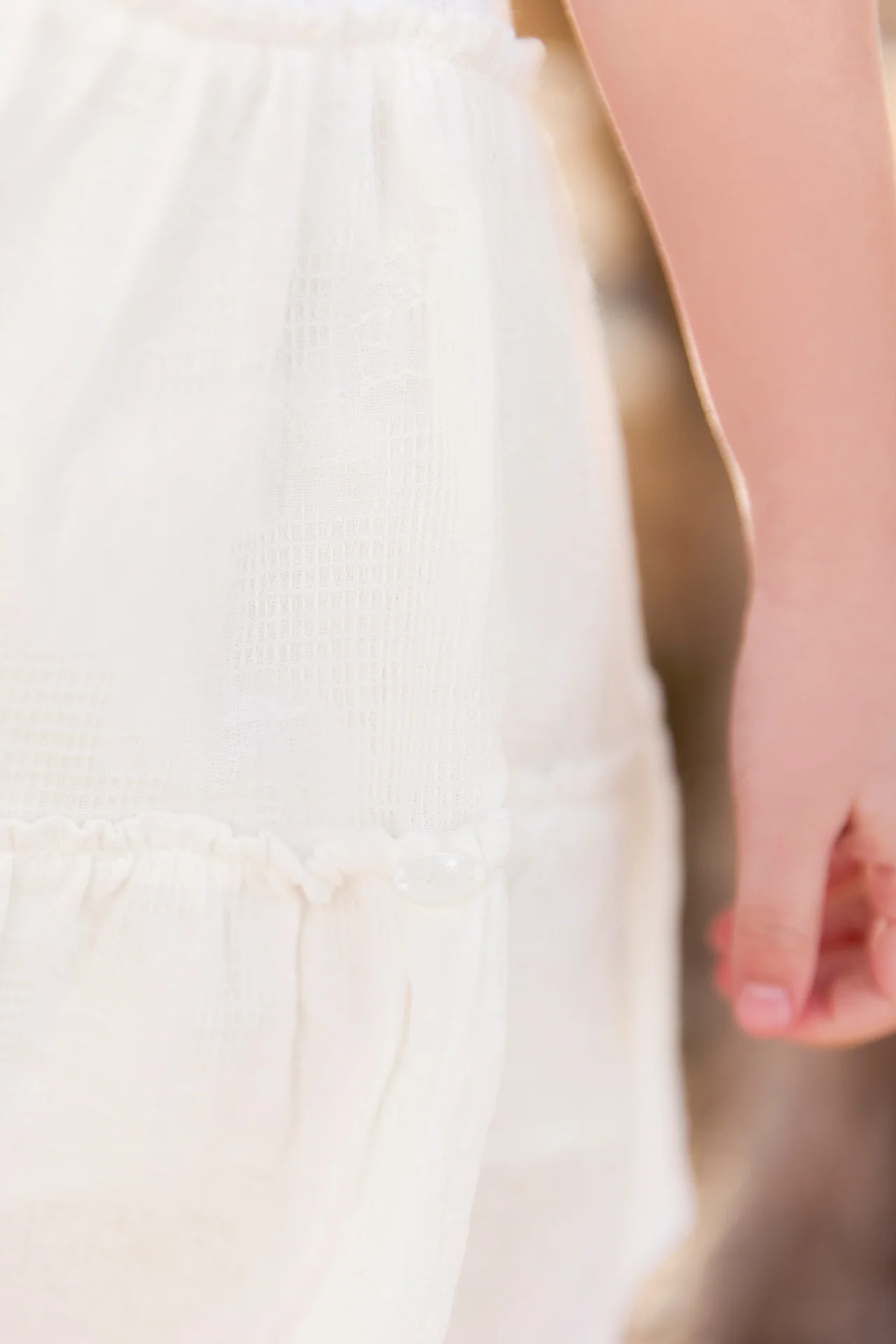 Robe - Blanc fleurs ton sur ton - Image 6