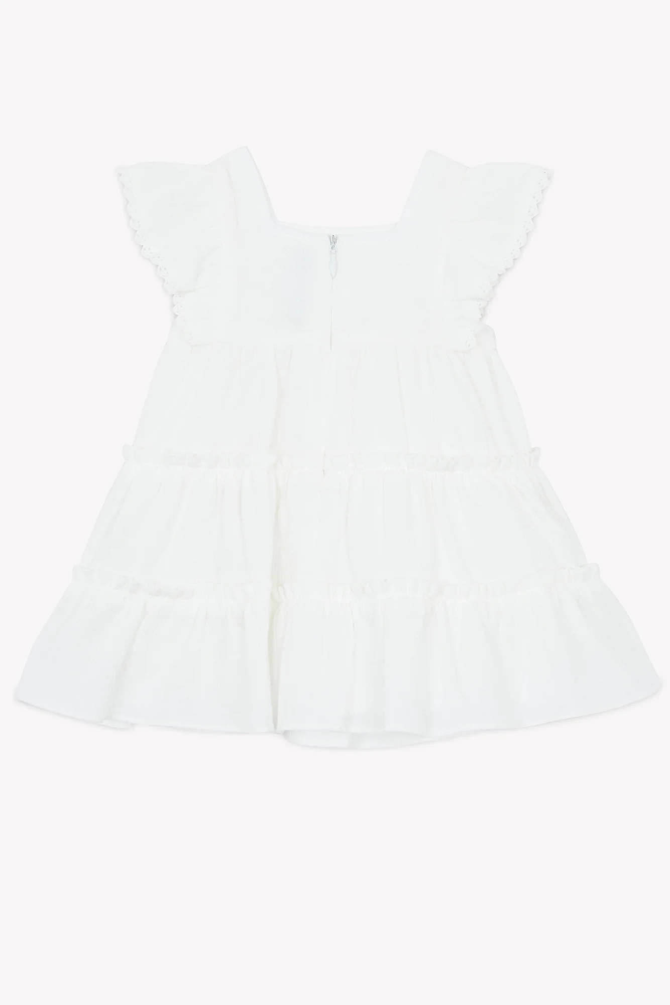 Robe - Blanc fleurs ton sur ton - Image 8