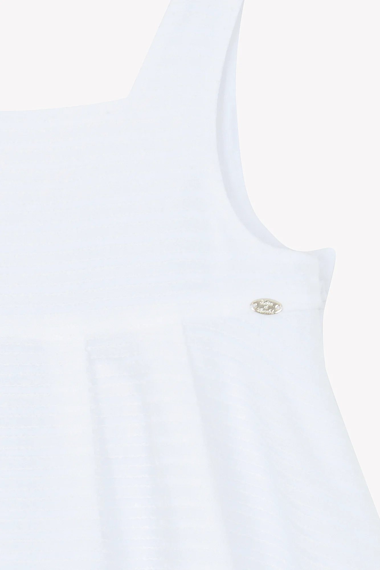 Robe - Blanc rayures bi-matière - Image 7
