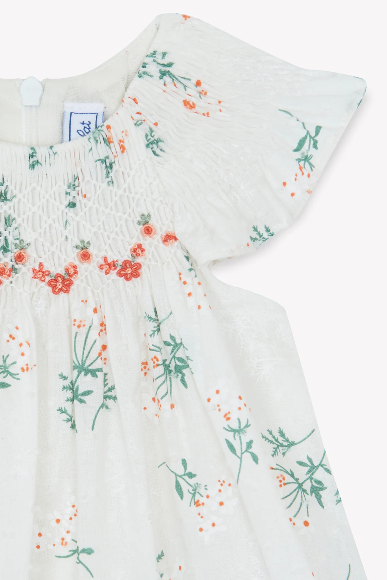 Robe - Blanc smock imprimé fleuri - Image 6