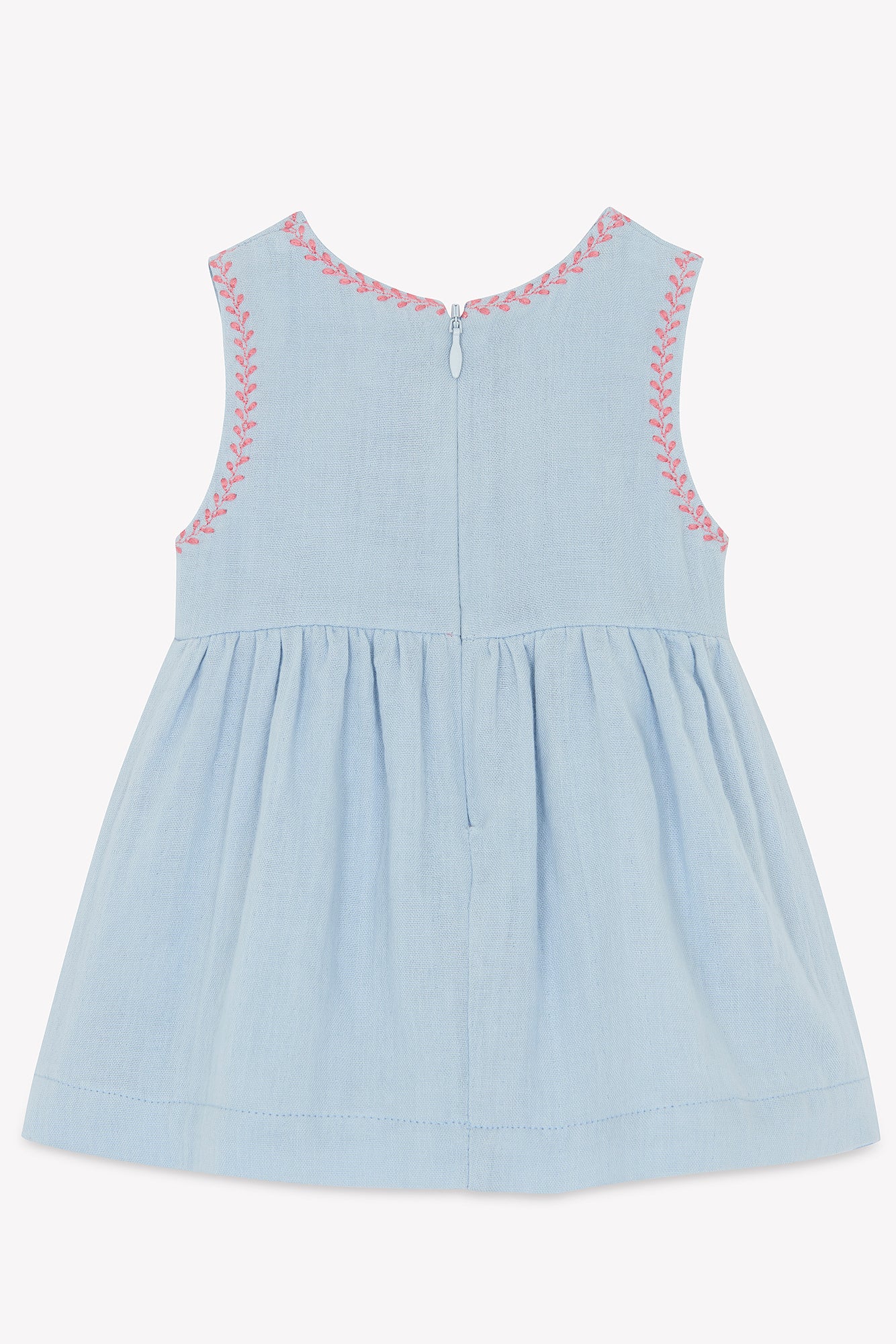 Robe - Bleu céleste détails nœuds - Image 7