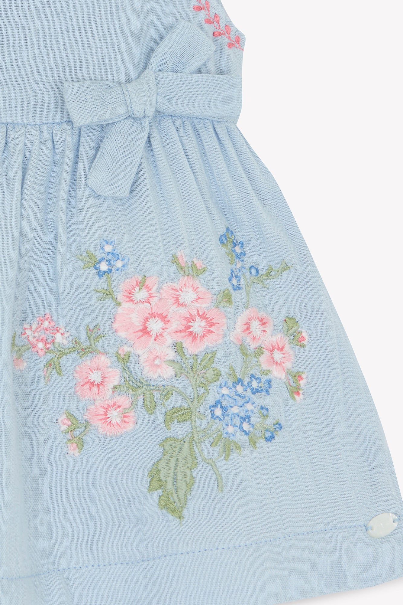 Robe - Bleu céleste détails nœuds - Image 8