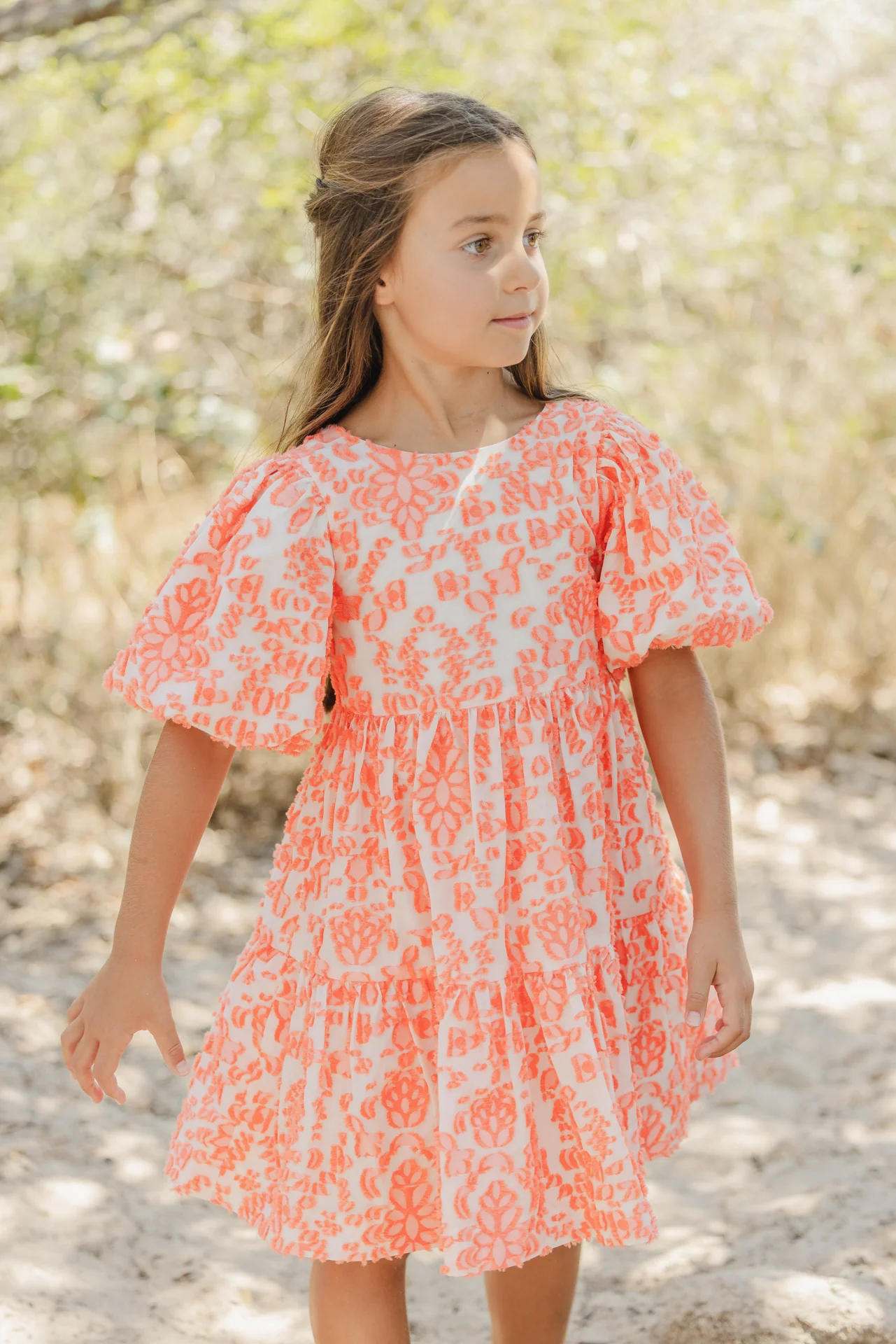 Robe - Corail broderie relief