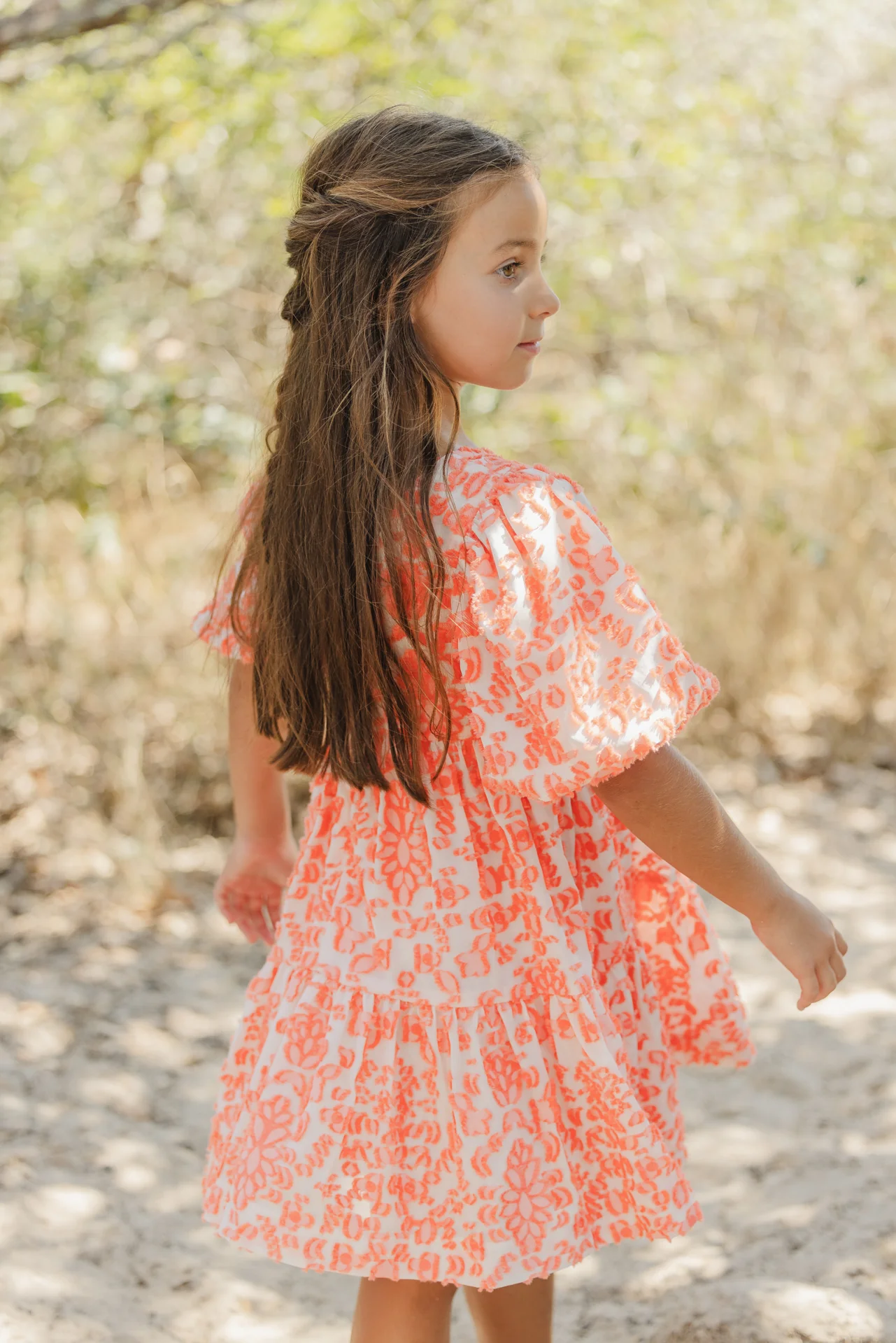 Robe - Corail broderie relief - Image 2
