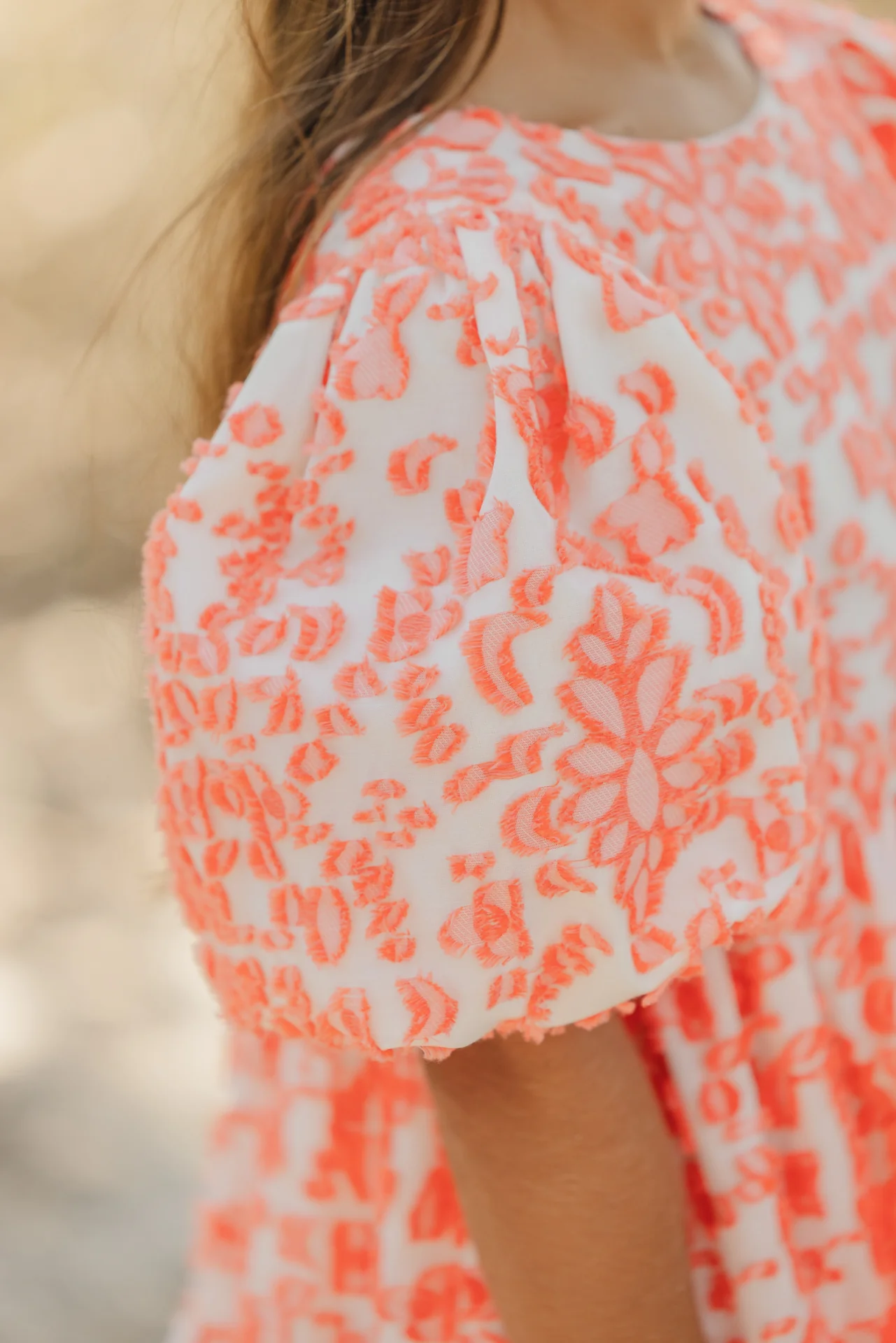 Robe - Corail broderie relief - Image 3