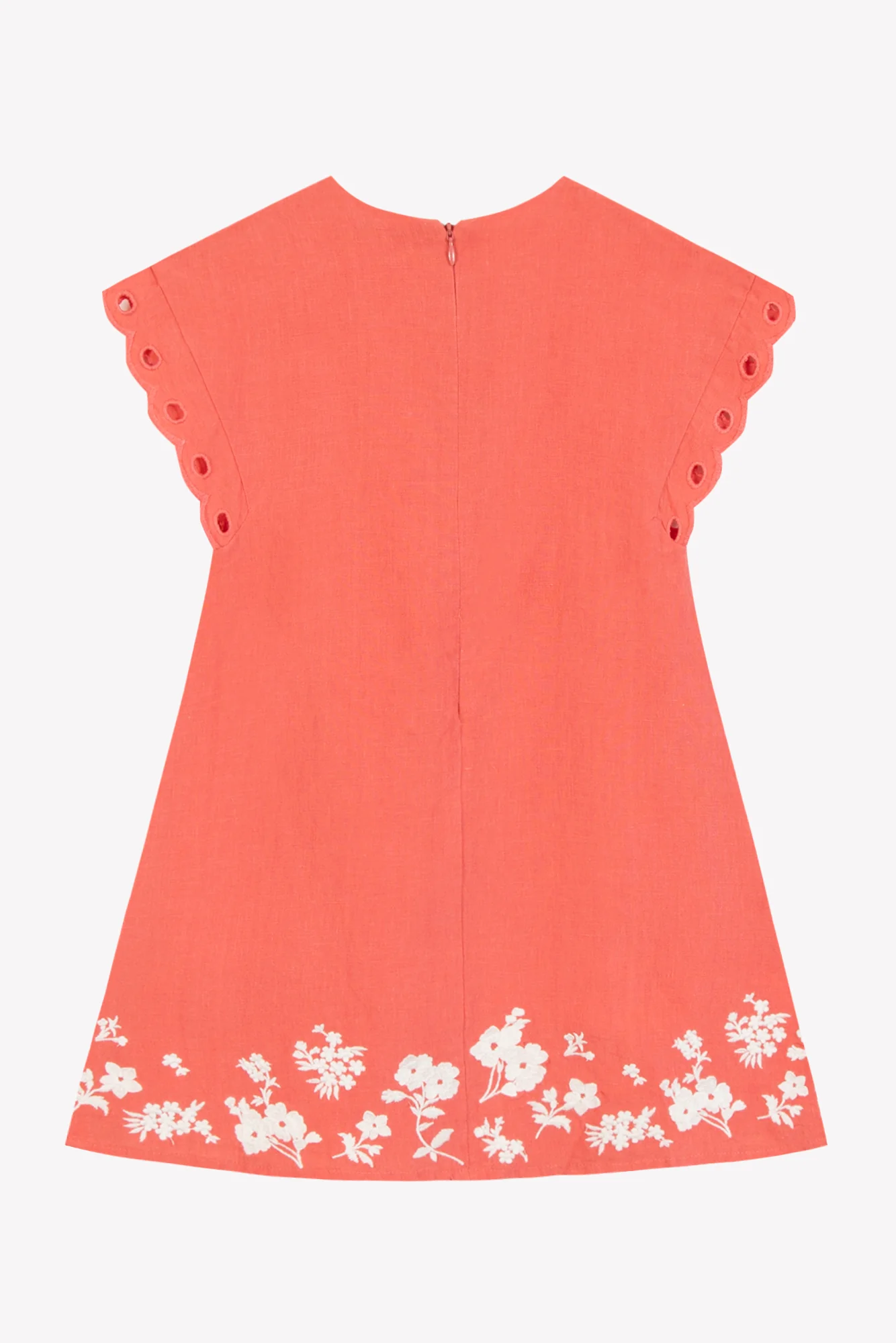 Robe - Corail lin broderie fleurie - Image 5