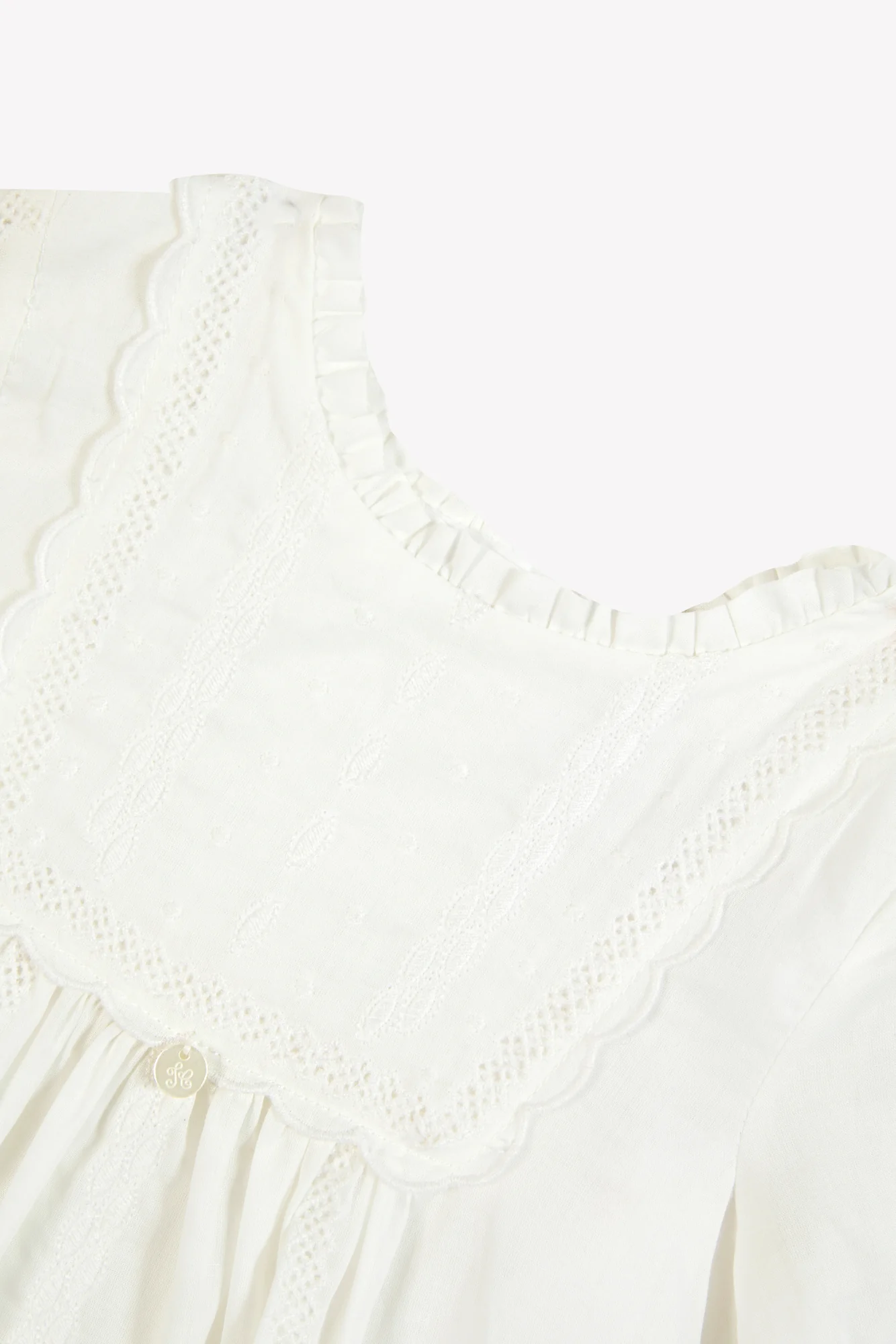 Robe de Baptême - Écru détails dentelle et Volants - Image 8