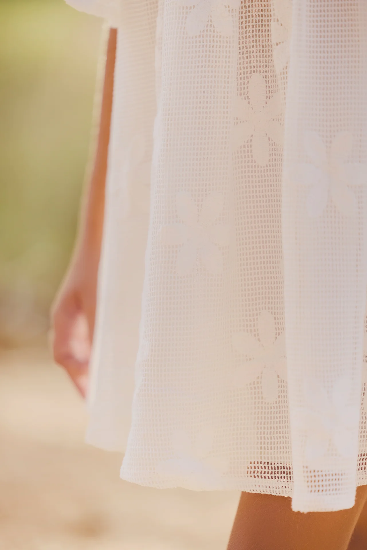 Robe - écru broderie fleurs - Image 5