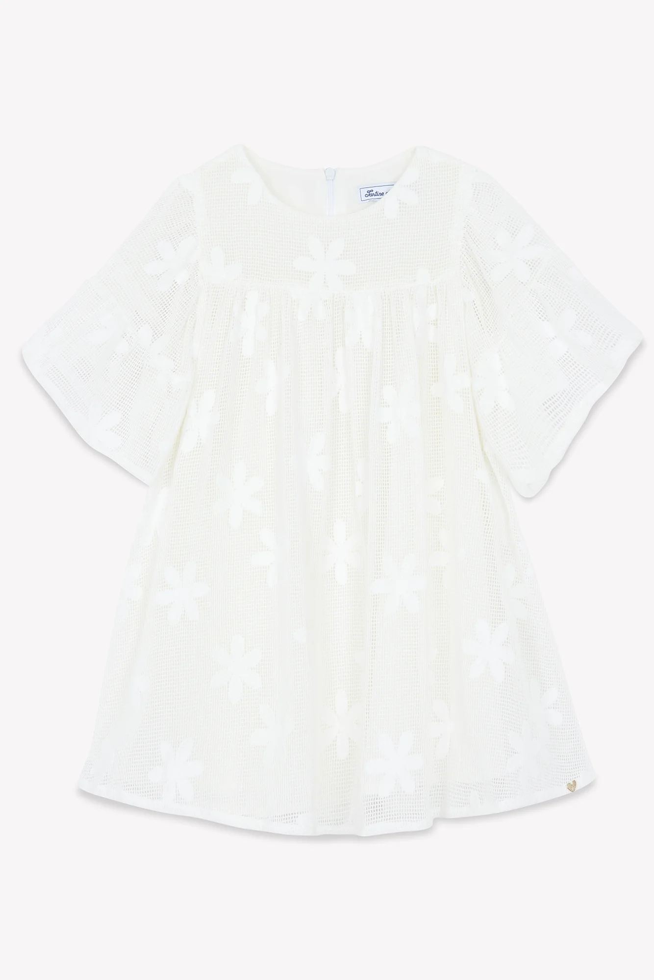 Robe - écru broderie fleurs - Image 6