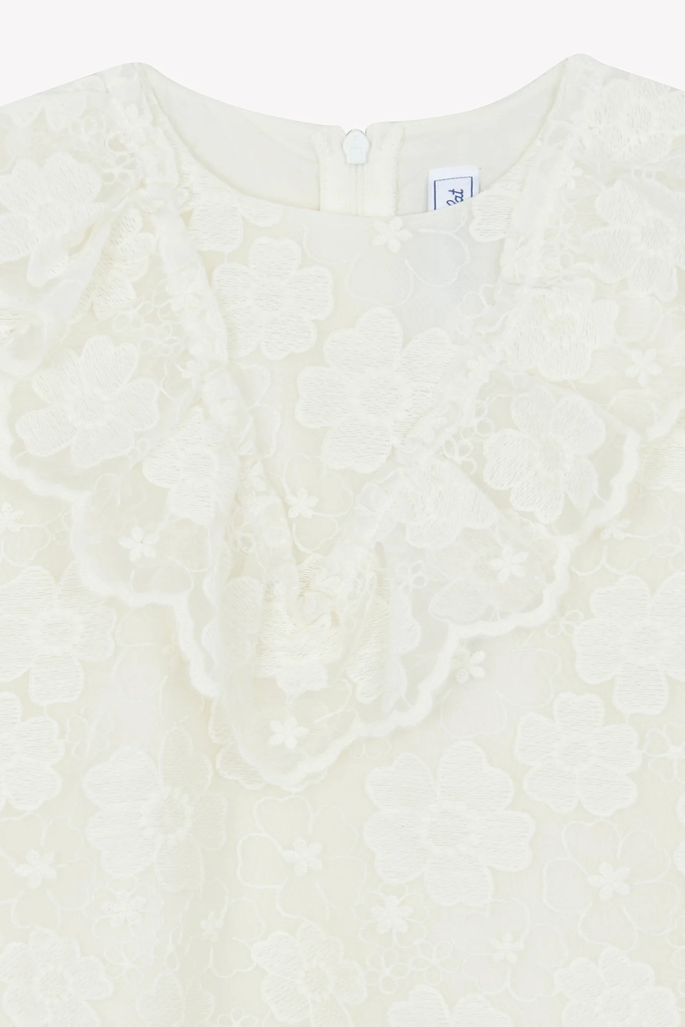 Robe - écru tulle broderie fleurie - Image 6