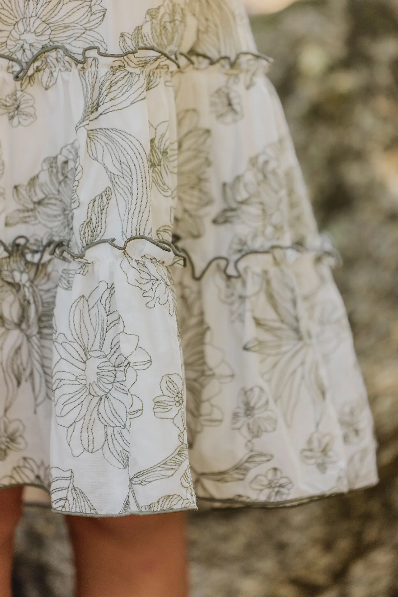 Robe - Kaki imprimé fleuri - Image 4