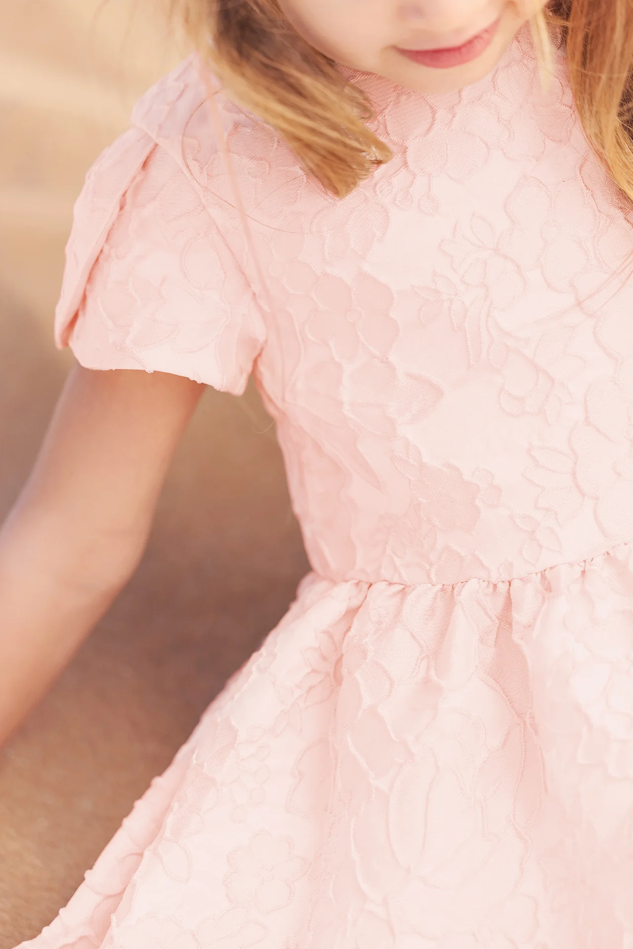 Robe - Pivoine broderie fleurie nacré - Image 2