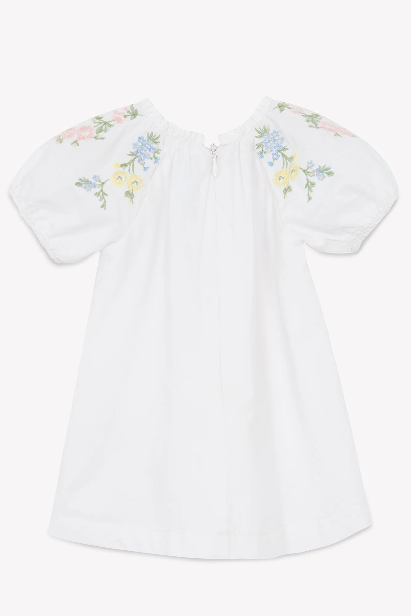 Robe - Rose pâle broderie fleurie - Image 5