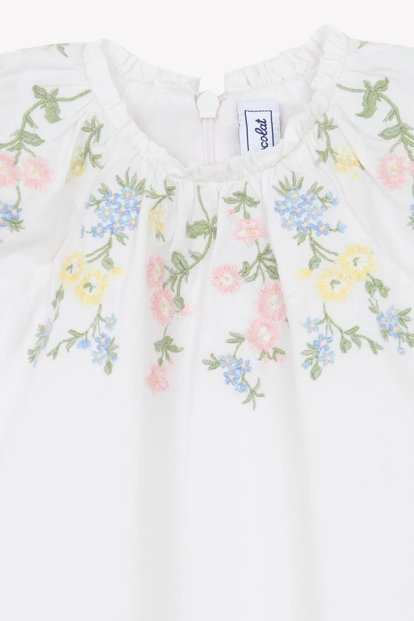Robe - Rose pâle broderie fleurie - Image 6