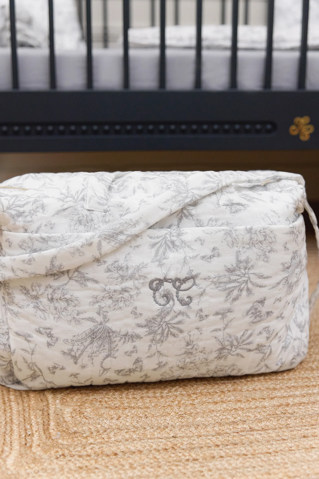 Sac à langer - Imprimé inspiration toile de jouy gris