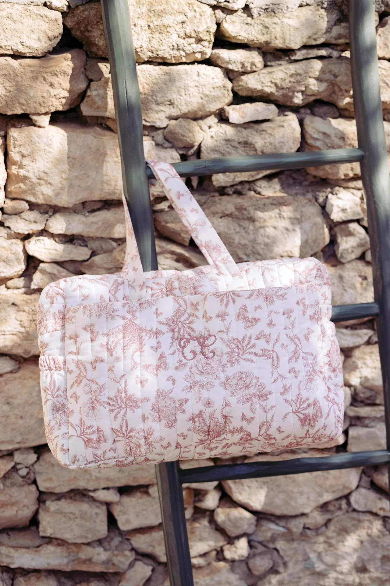 Sac à langer - Imprimé inspiration Toile de Jouy rose