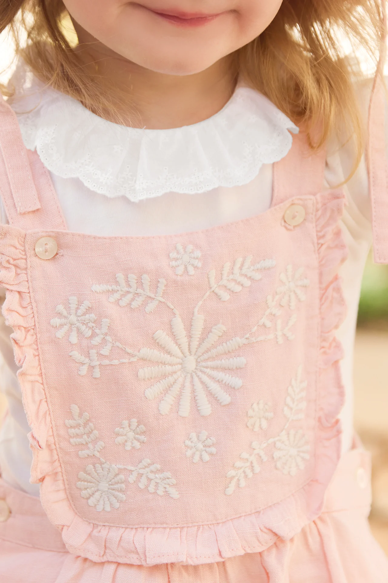 Salopette - Pivoine lin broderie - Image 2