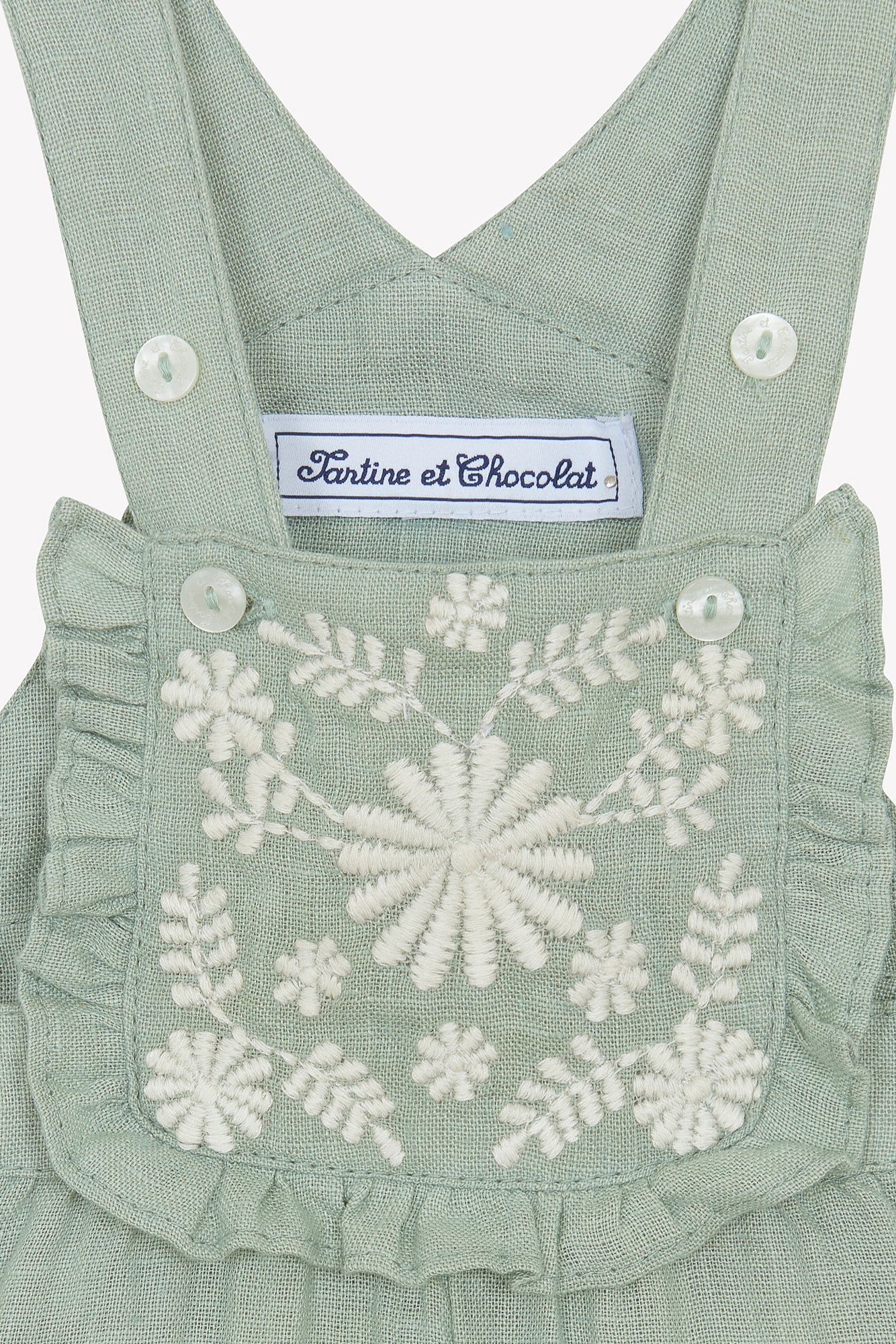 Salopette - Vert sauge lin broderie - Image 6