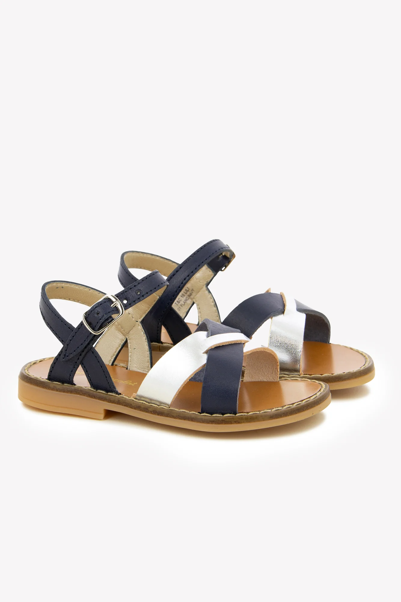 Sandales - Cuir marine et argent - Image 6