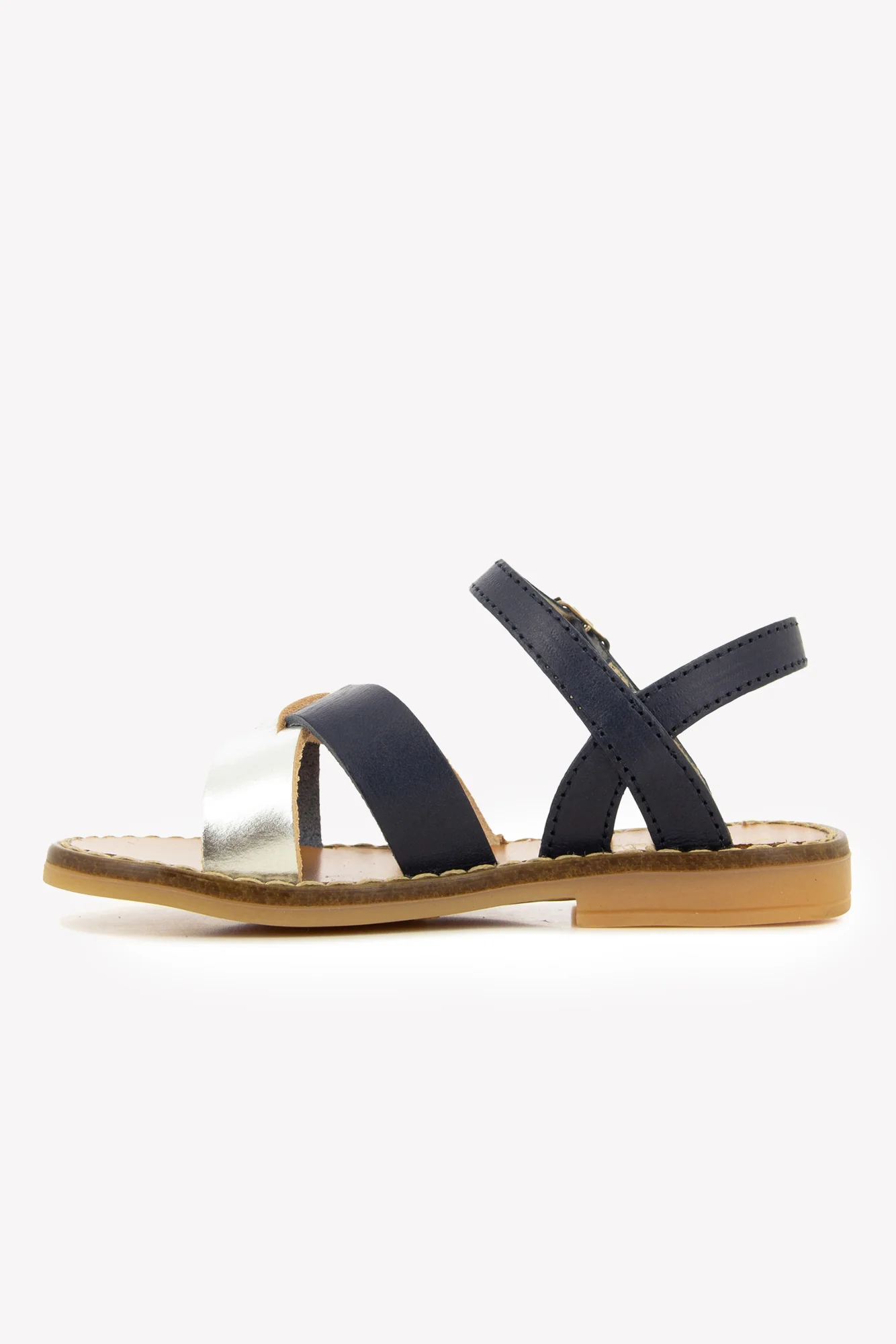 Sandales - Cuir marine et argent - Image 8