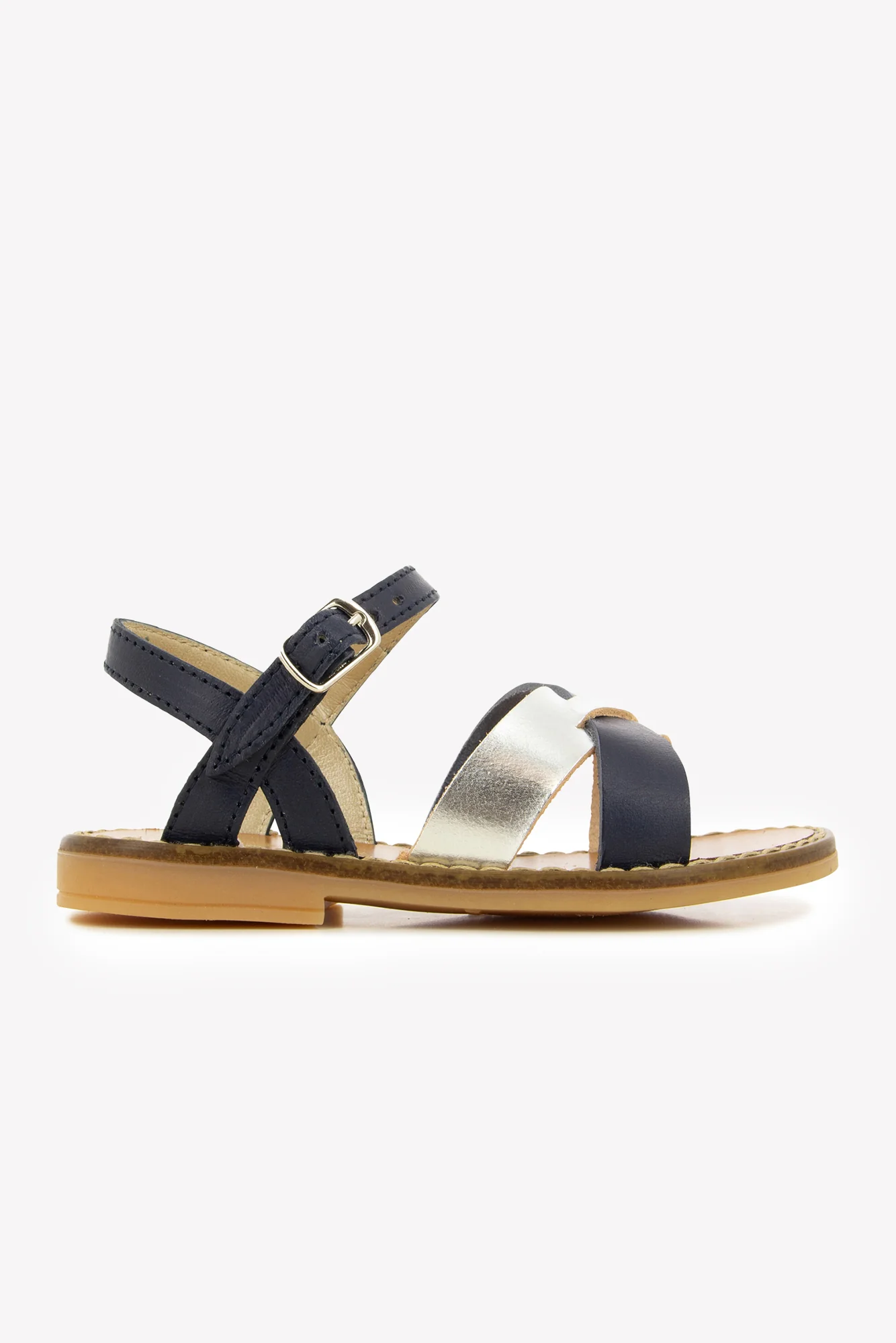 Sandales - Cuir marine et argent - Image 9