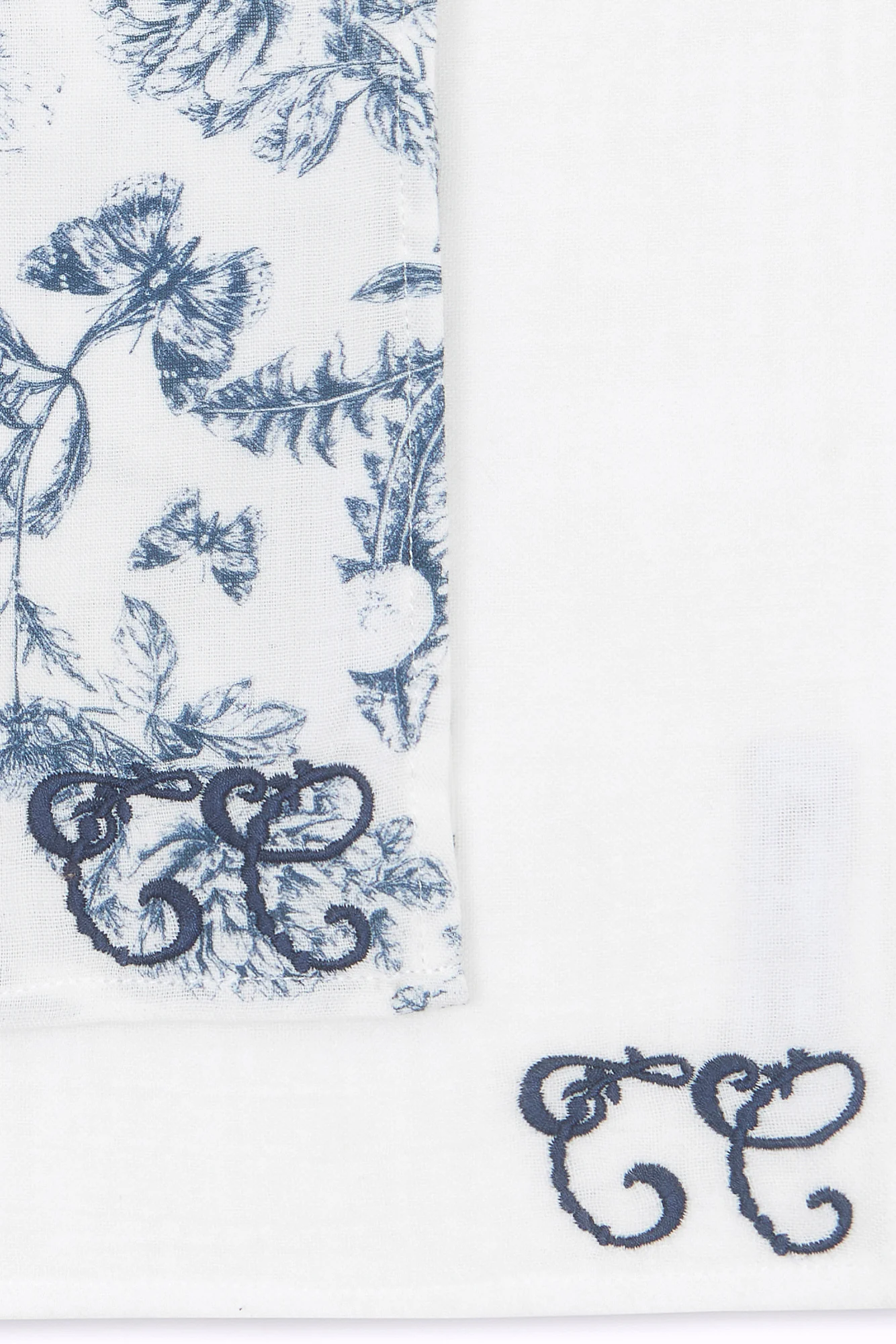 Set de 2 Langes - Imprimé inspiration Toile de Jouy bleu - Image 2