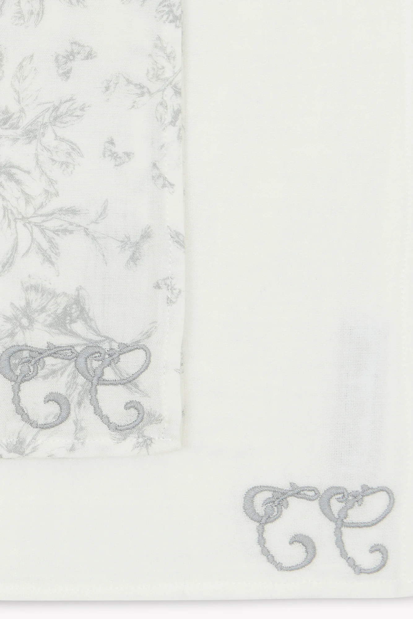 Set de 2 Langes - Imprimé inspiration Toile de Jouy gris - Image 3