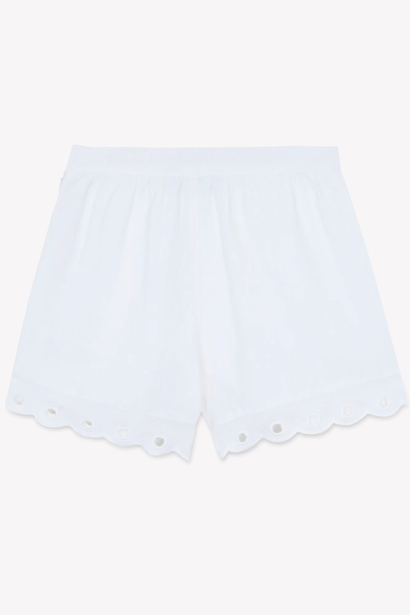 Short - Blanc lin détails ajourés - Image 5