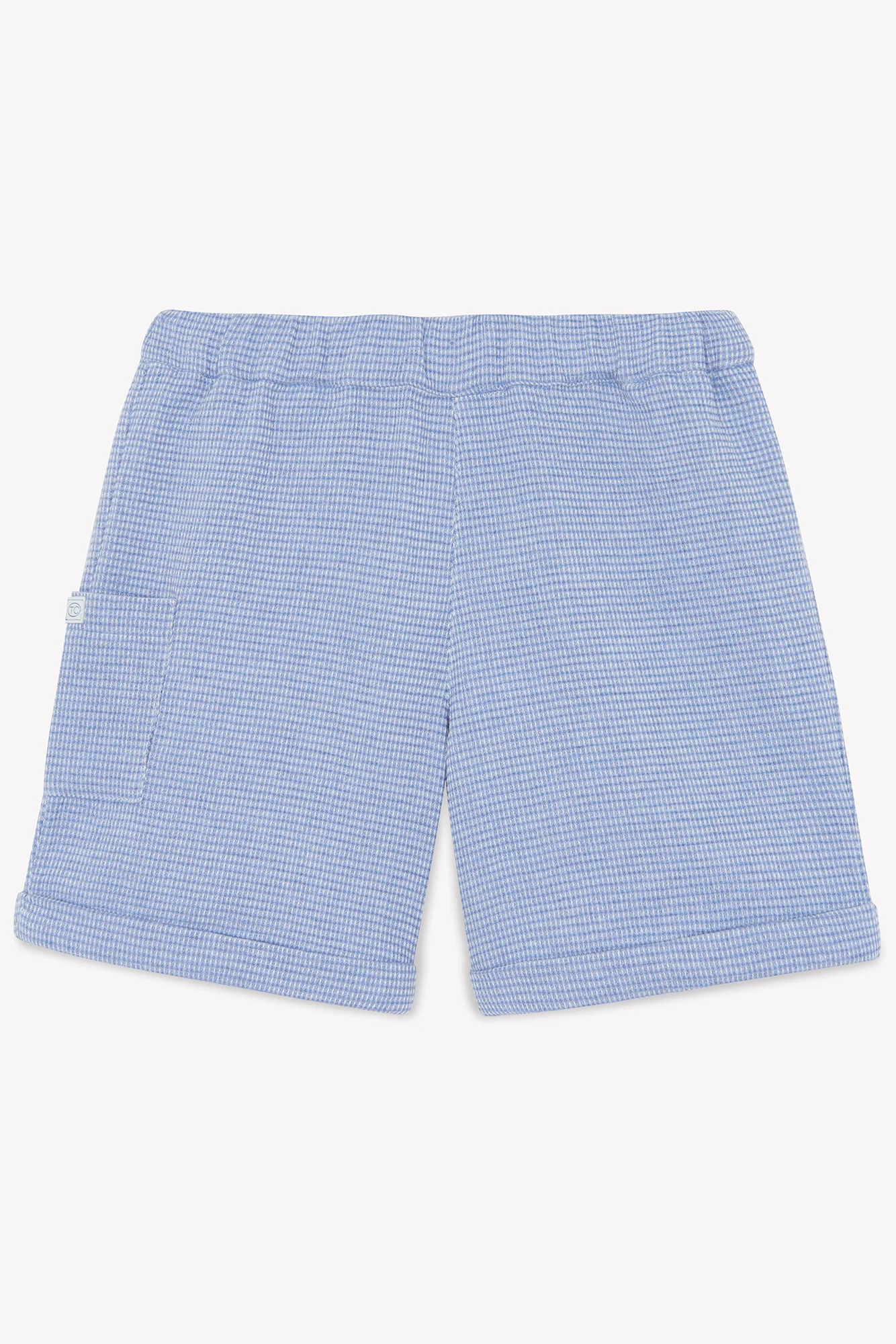 Short - Bleu grisé maille nid d'abeille - Image 3