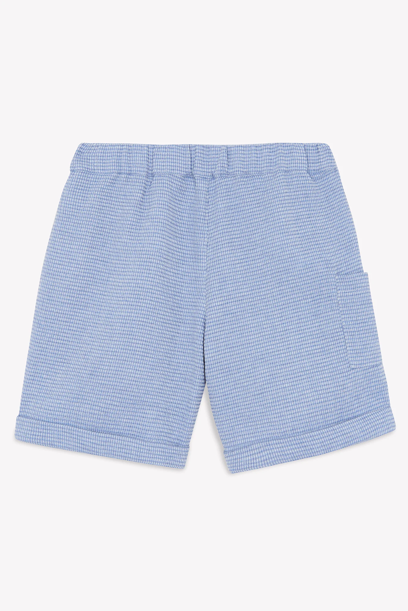Short - Bleu grisé maille nid d'abeille - Image 4