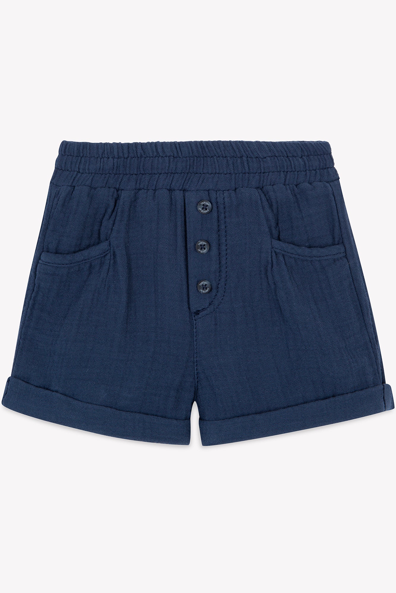 Short - Marine gaze de coton - Image 4