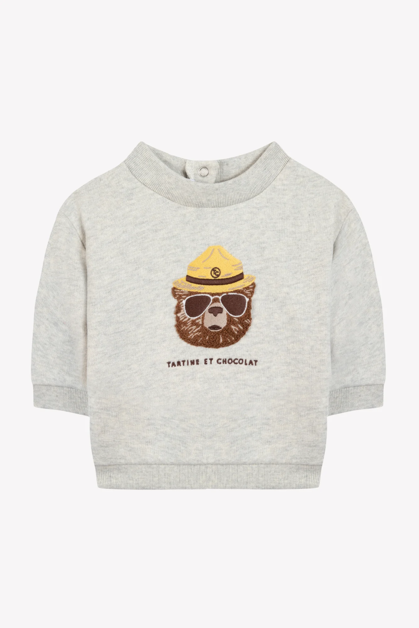 Sweat - Gris chiné illustration ours explorateur - Image 6