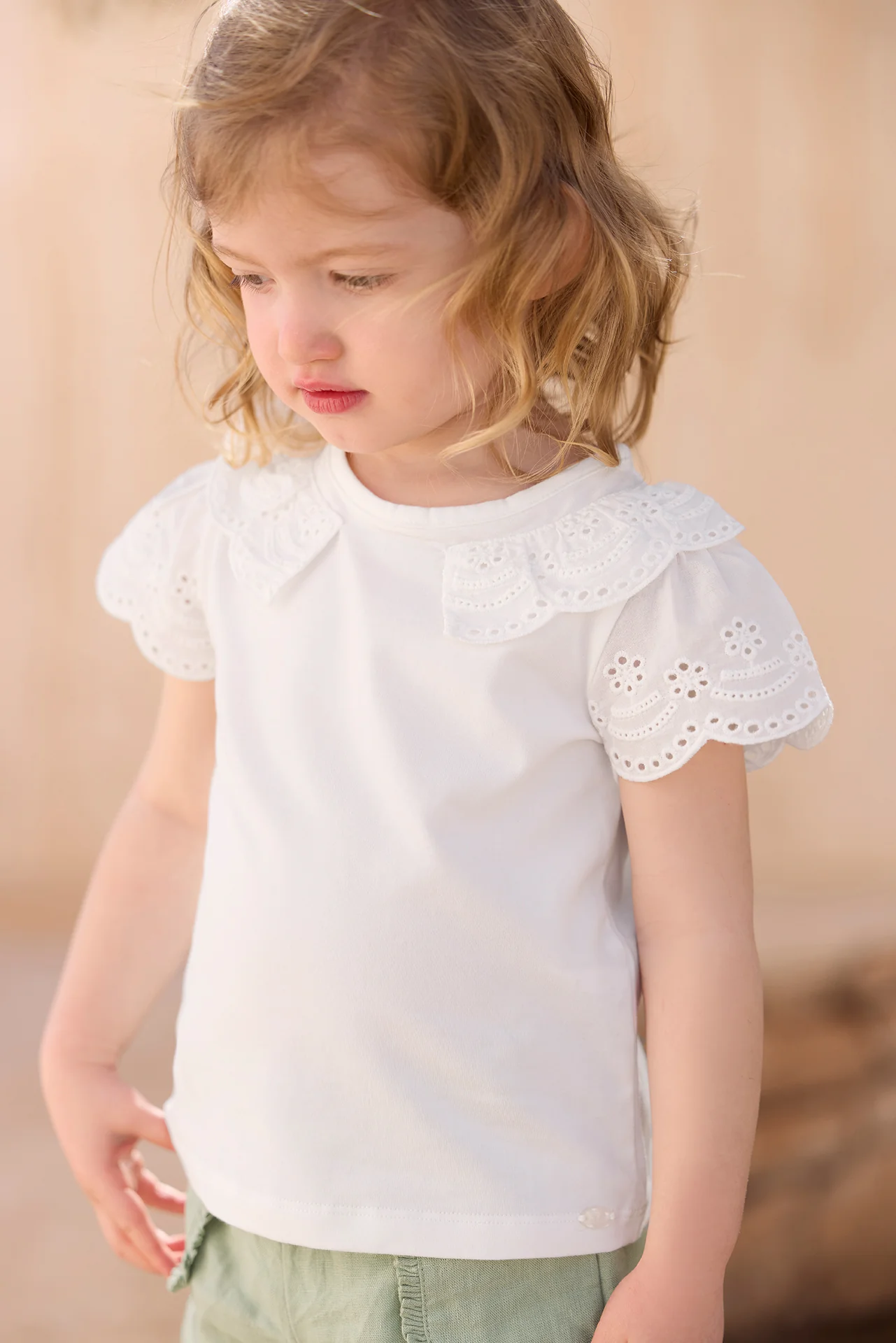 T-shirt - Blanc broderies anglaises
