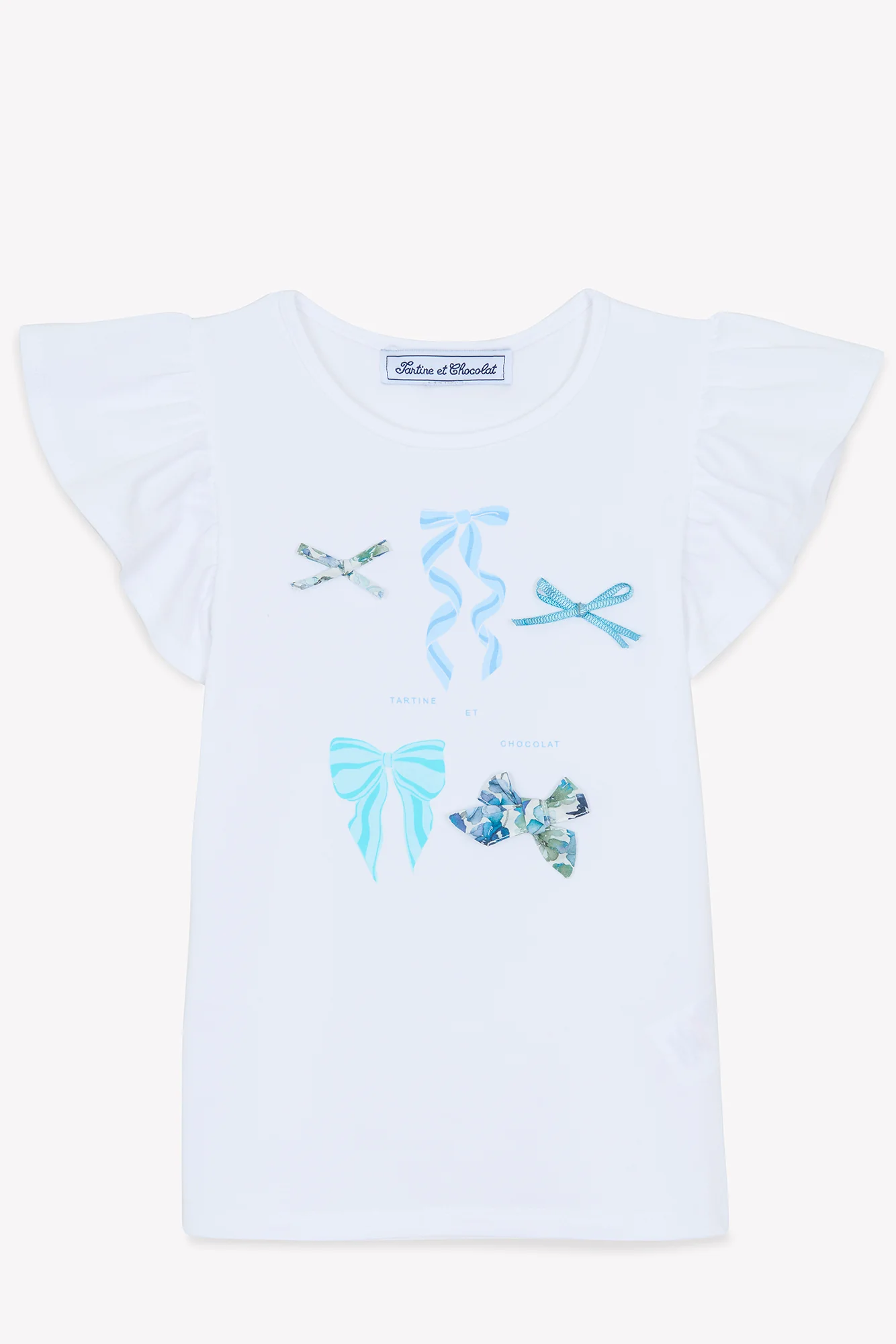 T-shirt - Blanc illustration nœuds - Image 3