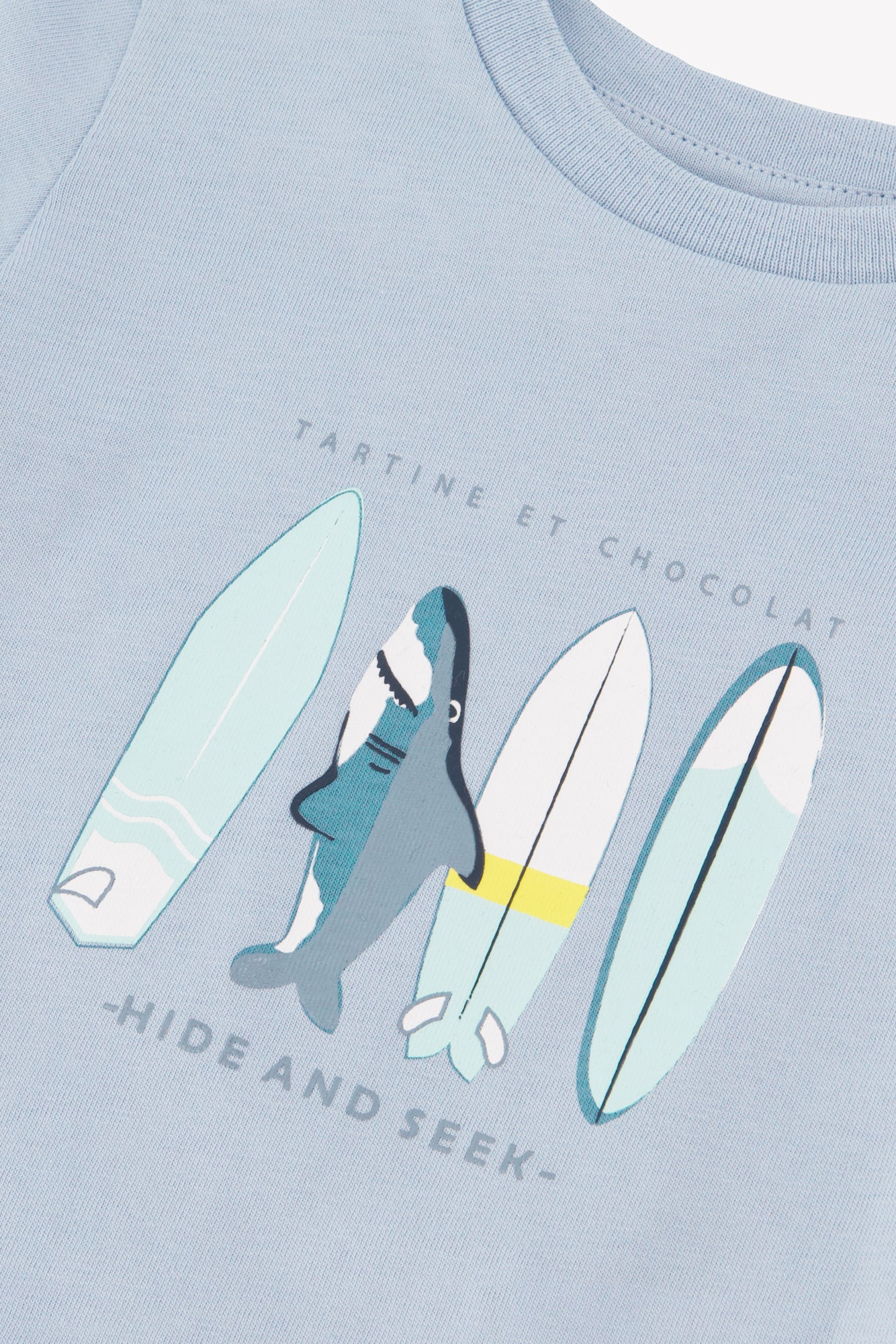 T-shirt - Bleu lavé illustration surf - Image 6