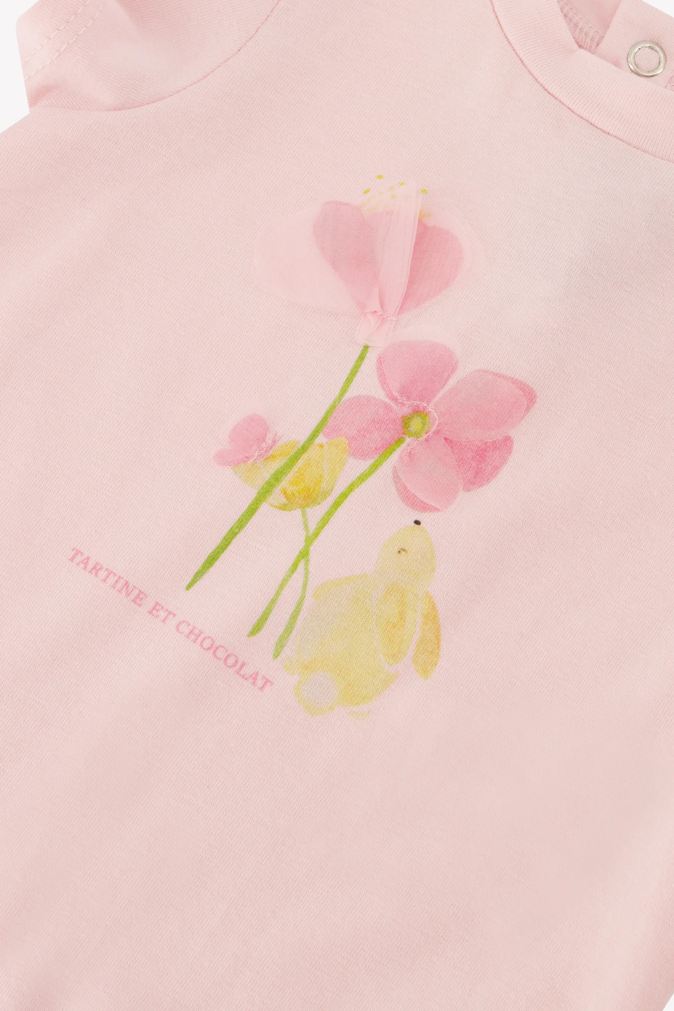 T-shirt - Rose pâle illustration fleurs - Image 4