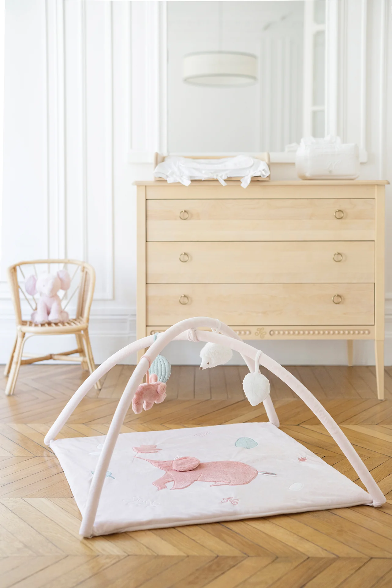 Tapis d'éveil - Eléphant rose pâle